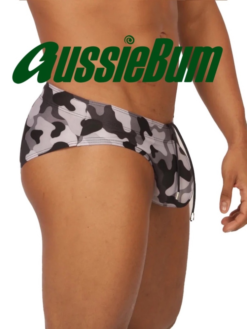 Aussiebum Camo Swimsuit Small Gently worn 80% nylon/20% elastane Internal draw